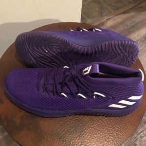 Men Purple NBA adidas Dame basketball sneakers size 19